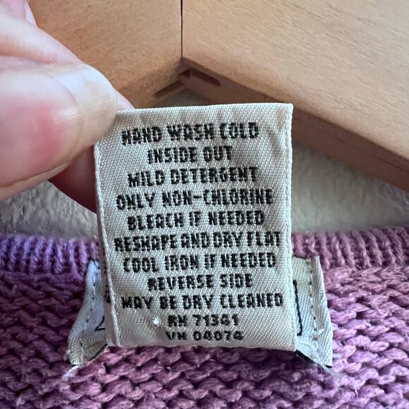 Vintage L. L. Bean Womens Silk Blend Pink Sweater Knitted Long Sleeve Cardigan M - Picture 6 of 6